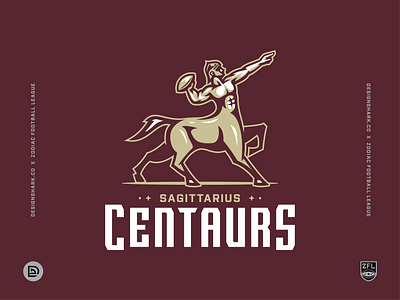 Zodiac Football League | Sagittarius Centaurs (9/12) astrology bold brand identity branding centaur logo centuar football greece illustration league logo logo design logotype mythology sagittarius sports branding sports logo uniform design vector zodiac signs