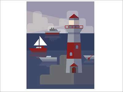 Lighthouse design geometric illustration lighthouse minimal