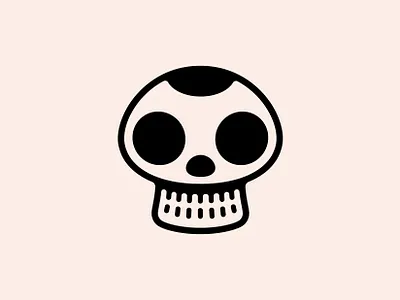 Deadly Mushroom death design digital art double meaning flat icon illustration lineart logo minimal mushroom poison skull tattoo vector vectors wit