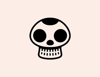 Deadly Mushroom death design digital art double meaning flat icon illustration lineart logo minimal mushroom poison skull tattoo vector vectors wit