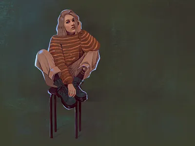 Anya artwork autumn character characterdesign girl girl character green illustration portrait procreate procreate art warm woman woman portrait