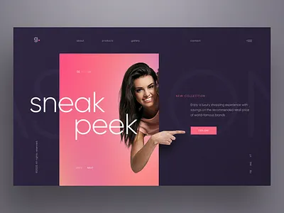 Sneak peek clean ui fashion fashion app hero image landing store ui ux web webdesign website design women