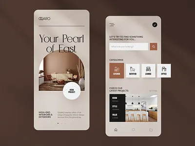 OQARO Mobile application design halo lab interface startup ui ux