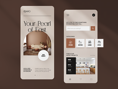 OQARO Mobile application design halo lab interface startup ui ux
