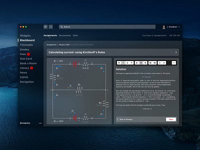 Digital college blackboard for MacOS app apple blackboard chalkboard college darkmode designspot desktop flat macos school schools ui university whiteboard wysiwyg