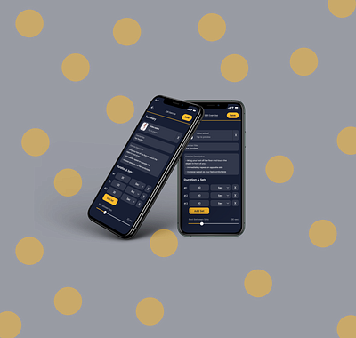 Fitness App app dark blue design figma fitness fitness app gold mobile ui ux