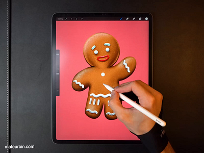 Gingerbread Man🍪🥛 animation app design digital art drawing dribbble flat icon illustration motion