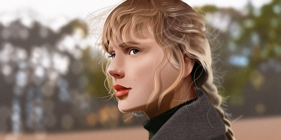 evermore design fashion illustration figma illustration portrait portrait illustration taylor swift vector