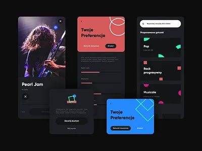 Mobile Music App. User preferences. app brand branding concept darkmode