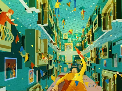 Celebration Day 3d art architecture cover art digital art editorial art graphic design illustration illustrator mental health photoshop poster art