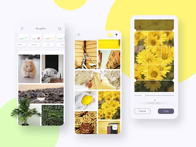 My gallery animals app colors crop design edit gallery inspiration minimal mobile photos ui uidesign ux uxdesign