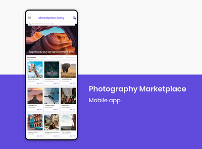 Photography Marketplace app community design item landscape marketplace mobile app photographer store travel ui