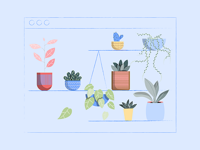 Tab full of plants design illustration illustrator vector