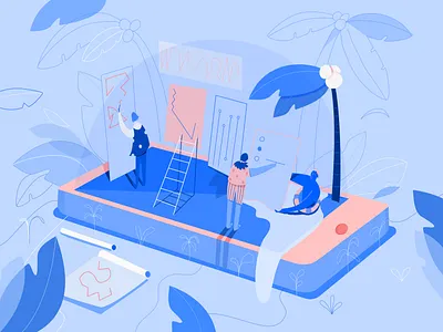 remote work design illustration illustrator vector