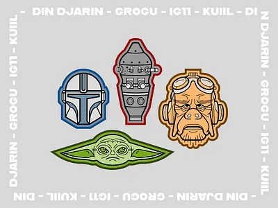 Star Wars - The Mandalorian characters baby yoda badge logo badges characters din djarin grogu ig 11 kuiil logo mandalorian minimal patch logo patches star star wars the the mandalorian vectors wars yoda