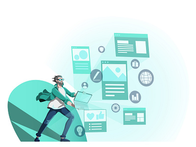 Ton of Technology adobe illustrator art character characterdesign design digital art graphic graphic design illustration illustrator person illustration tech technology vector