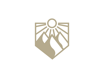 Mountains of Sun design flat logo luxurious luxury minimal mountain peak sun sunrise