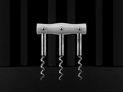 Fighting Corkscrew 3d black and white c4d c4d42 cinema4d design illustration print symmetry