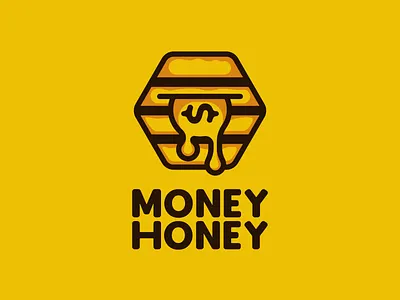 MONEY HONEY | Logo Design for Financial Podcast bee branding design finance finance logo flat honey honey bee logo honey logo honeybee honeycomb honeycomb logo icon illustration logo logo design minimal money money logo vector