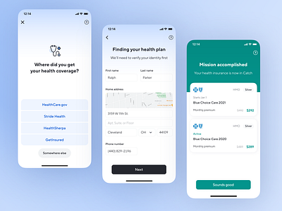 Health Import app benefits cards catch finance fintech flow health health insurance healthcare import insurance ios product design ui ux