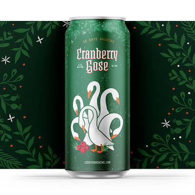 12 Days of Brewing :: 6 Geese a Laying beer can design branding cpg design illustration vector