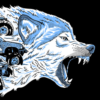 Wolf Dog Race illustration race screenprint tshirt art wolf