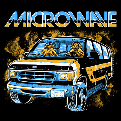 Microwave Van band bugs illustration merch microwave roaches screenprint shirt design tshirt van