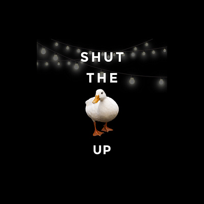 shut the duck up design icon illustration typography