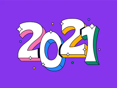 2021 2021 branding character flat icon illustration logo new year shadow simple typography