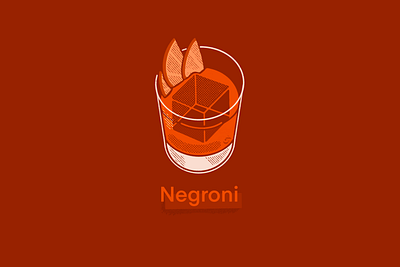 Negroni cocktail cocktail illustration daily illustration dailyillustration day 11 digital illustration digitalart digitalillustration illustration illustration art truegrittexturesupply