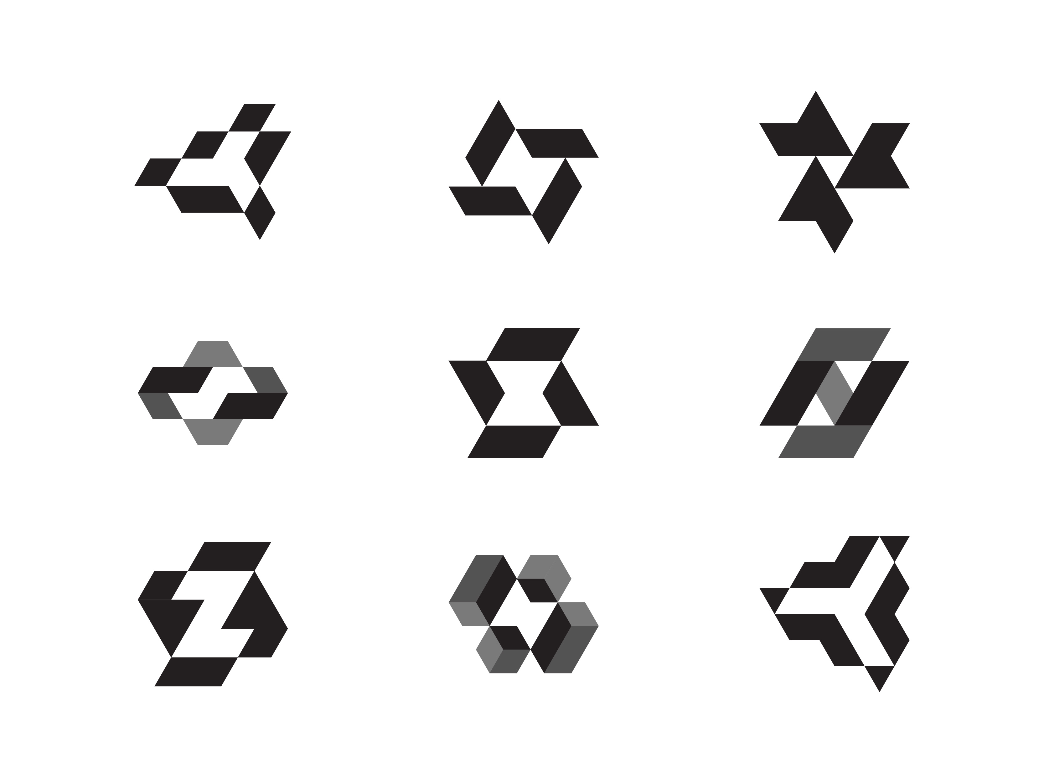 Negative Space Geometric Logo Concepts in Sketch abstract logo brand identity branding brandmark concept custom logo design process geometric logo grid logo logo collection logo design logo ideas logofolio logotype modern logo negative space sketchbook sketches symbol vector