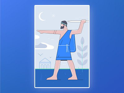 Spear of time adobe greek mythology illustration logo magazine illustration philosopher vector