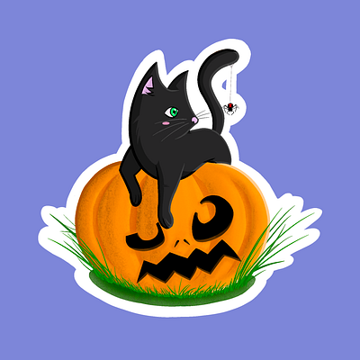 Halloween kitty cat halloween illustration kitty