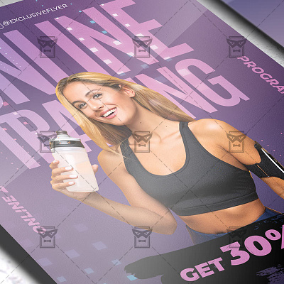 Online Training - Flyer PSD Template gym flyer new normal life online fitness online gym online gym flyer online sport flyer online training online training program online yoga sport psd sports flyer