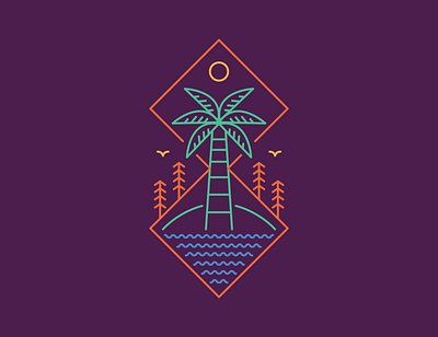 Palm and Outdoor 2 adventure beach coconut forest holiday line line art monoline moon mountain nature outdoor outline palm summer tree vacation wanderlust wild wildlife