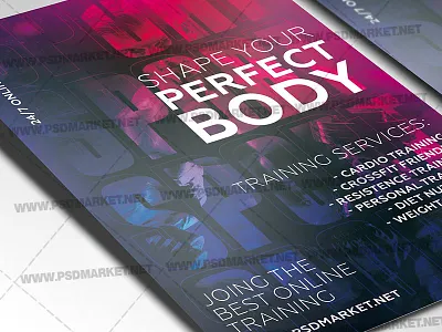Sports Template - Flyer PSD gym flyer new normal life online fitness online gym online gym flyer online sport flyer online training online training program online yoga sport psd sports flyer