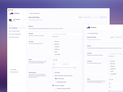 himalayas.app — new job listing 🏔 account page account settings admin admin dashboard clean clean ui dashboard dashboard app figma minimal minimalism settings settings page settings ui simple tailwind web app web design webflow