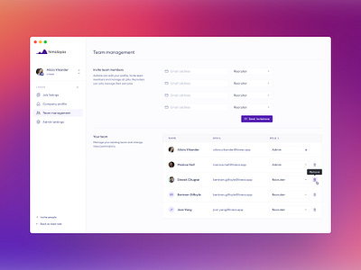 himalayas.app — team management 🏔 account settings admin admin dashboard clean clean ui dashboard figma invite invite team job board jobs minimal minimalism settings settings page sidenav simple tailwind web design webflow