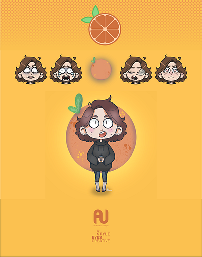 Manda Emotes cute emoticons icon illustration orange