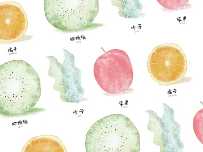 Delicious fruit branding design doodle fruit illustration ui 包装 插画 设计