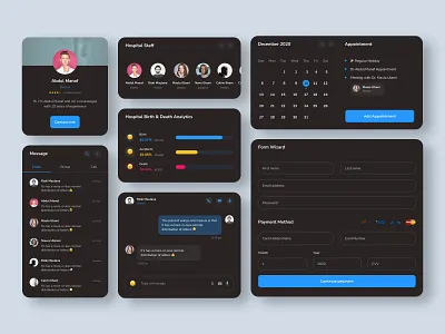 Exploration Medical Cards UI Kits Dark Version app design exploration figma ui ui ux uiux ux web web design