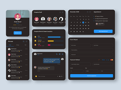 Exploration Medical Cards UI Kits Dark Version app design exploration figma ui ui ux uiux ux web web design