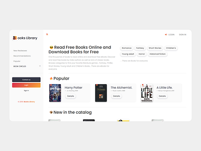 E-Book Library ebook web design