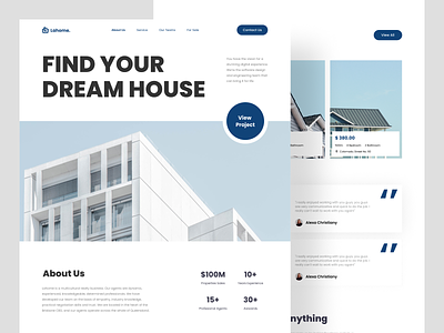 Lahome - Real Estate Landing Page building clean dream house estate home home design homepage house landing page minimalist real estate real estate landing page real estate website web web design website website design website page
