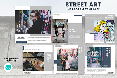 Instagram Feed Template - Street Art branding design fashion brand graphicdesign instagram instagram post instagram story instagram template models tamplate