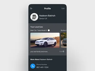 Sparkle Profile about car profile sparkle ui ux