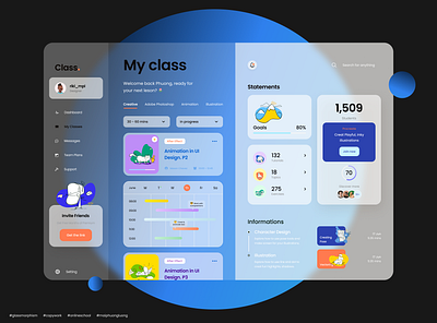 Glassmorphism Online Class desktop desktop design glassmorphism practice shot ui