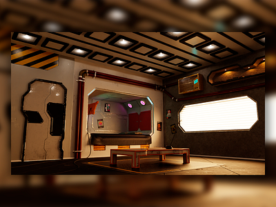 Sci-fi Room 3d blender cyberpunk cycles render room scene scifi