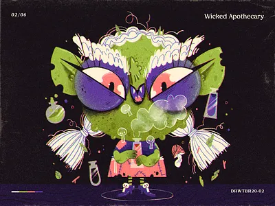 Drawtober 2020 | Prompt 02 — Wicked Apothecary apothecary art artwork challenge character character design creepy drawlloween drawtober halloween handmade herbs illustration inktober potion scary spooky wicked apothecary witch