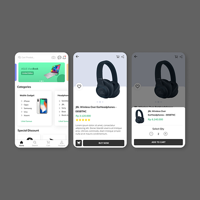 Ecommerce Electronic app design flat ui